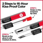 Liquid Lipstick with Clear Lip Gloss by Revlon, ColorStay Face Makeup, Overtime Lipcolor, Dual Ended with Vitamin E in Nude, Bare Maximum (350), 0.07 Oz - Image 4